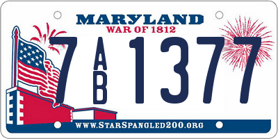 MD license plate 7AB1377