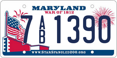 MD license plate 7AB1390