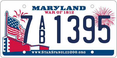 MD license plate 7AB1395