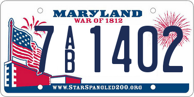 MD license plate 7AB1402