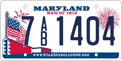 MD license plate 7AB1404