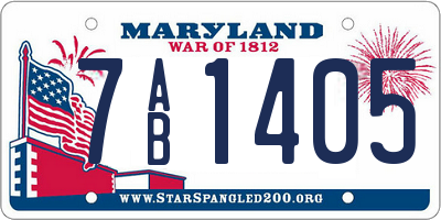 MD license plate 7AB1405