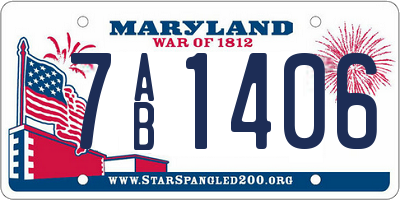 MD license plate 7AB1406