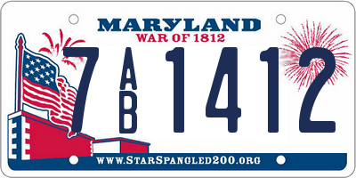MD license plate 7AB1412