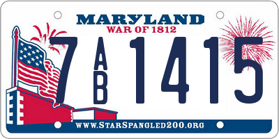 MD license plate 7AB1415
