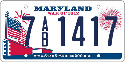 MD license plate 7AB1417
