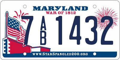 MD license plate 7AB1432