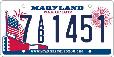 MD license plate 7AB1451