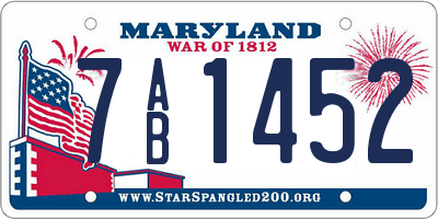 MD license plate 7AB1452