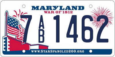 MD license plate 7AB1462
