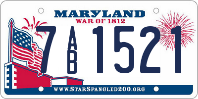 MD license plate 7AB1521