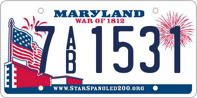 MD license plate 7AB1531