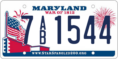 MD license plate 7AB1544