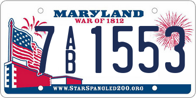 MD license plate 7AB1553