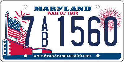 MD license plate 7AB1560