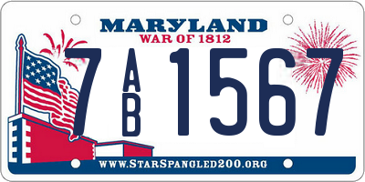MD license plate 7AB1567
