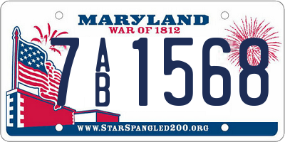 MD license plate 7AB1568