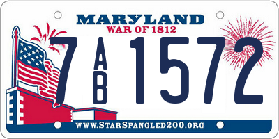 MD license plate 7AB1572