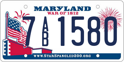 MD license plate 7AB1580
