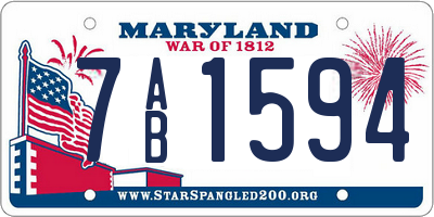 MD license plate 7AB1594