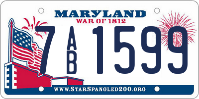 MD license plate 7AB1599
