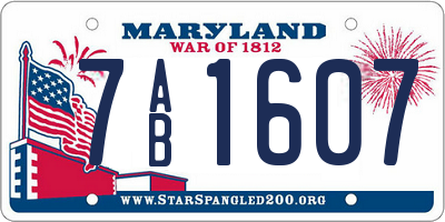 MD license plate 7AB1607