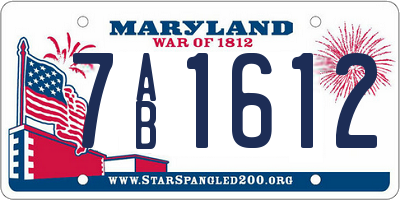 MD license plate 7AB1612