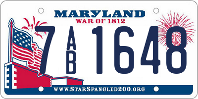 MD license plate 7AB1648