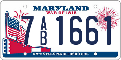 MD license plate 7AB1661