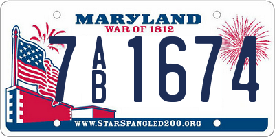 MD license plate 7AB1674
