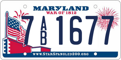 MD license plate 7AB1677