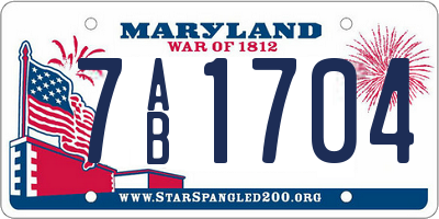 MD license plate 7AB1704