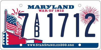 MD license plate 7AB1712