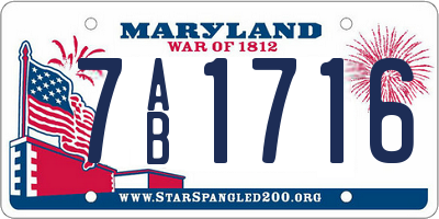 MD license plate 7AB1716