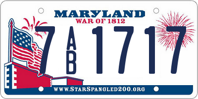 MD license plate 7AB1717