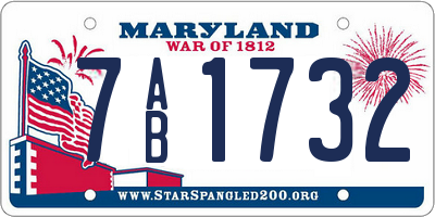 MD license plate 7AB1732