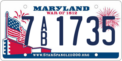 MD license plate 7AB1735