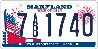 MD license plate 7AB1740