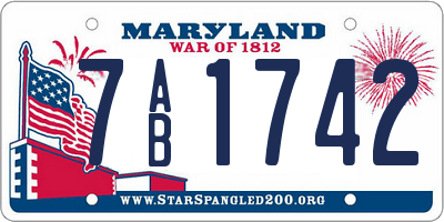 MD license plate 7AB1742