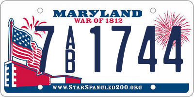 MD license plate 7AB1744
