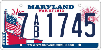 MD license plate 7AB1745