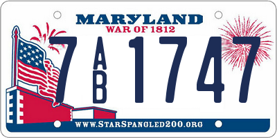 MD license plate 7AB1747