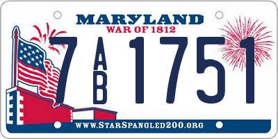 MD license plate 7AB1751