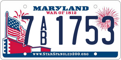 MD license plate 7AB1753