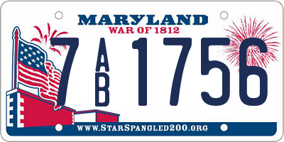 MD license plate 7AB1756