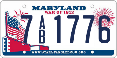 MD license plate 7AB1776