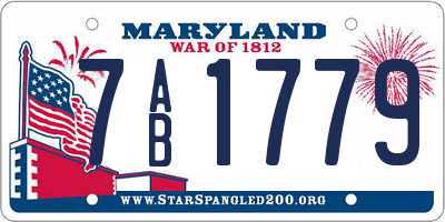 MD license plate 7AB1779