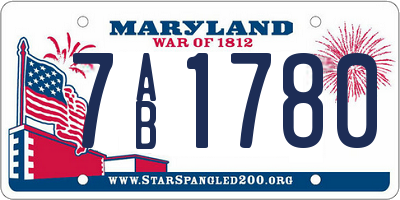 MD license plate 7AB1780