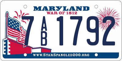 MD license plate 7AB1792