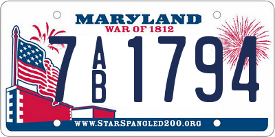 MD license plate 7AB1794